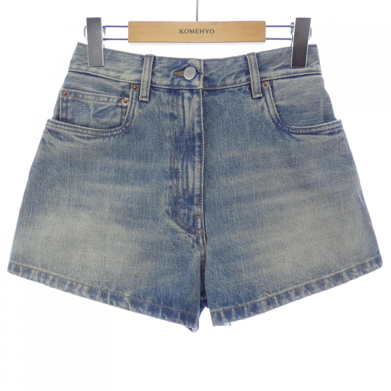 プラダ PRADA ブリーチ加工デニム アーカイブロゴ GFP535 SUOO 1703 ショートパンツ