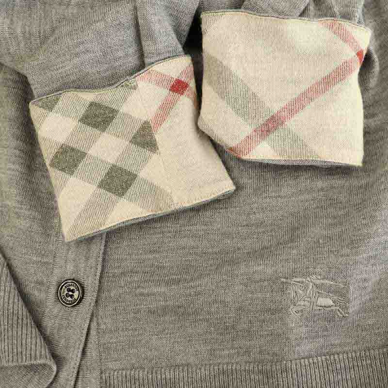 ★新品★ バーバリー　カーディガン　18m バーバリー BURBERRY カーディガン ニット 長袖 裏地チェック 2