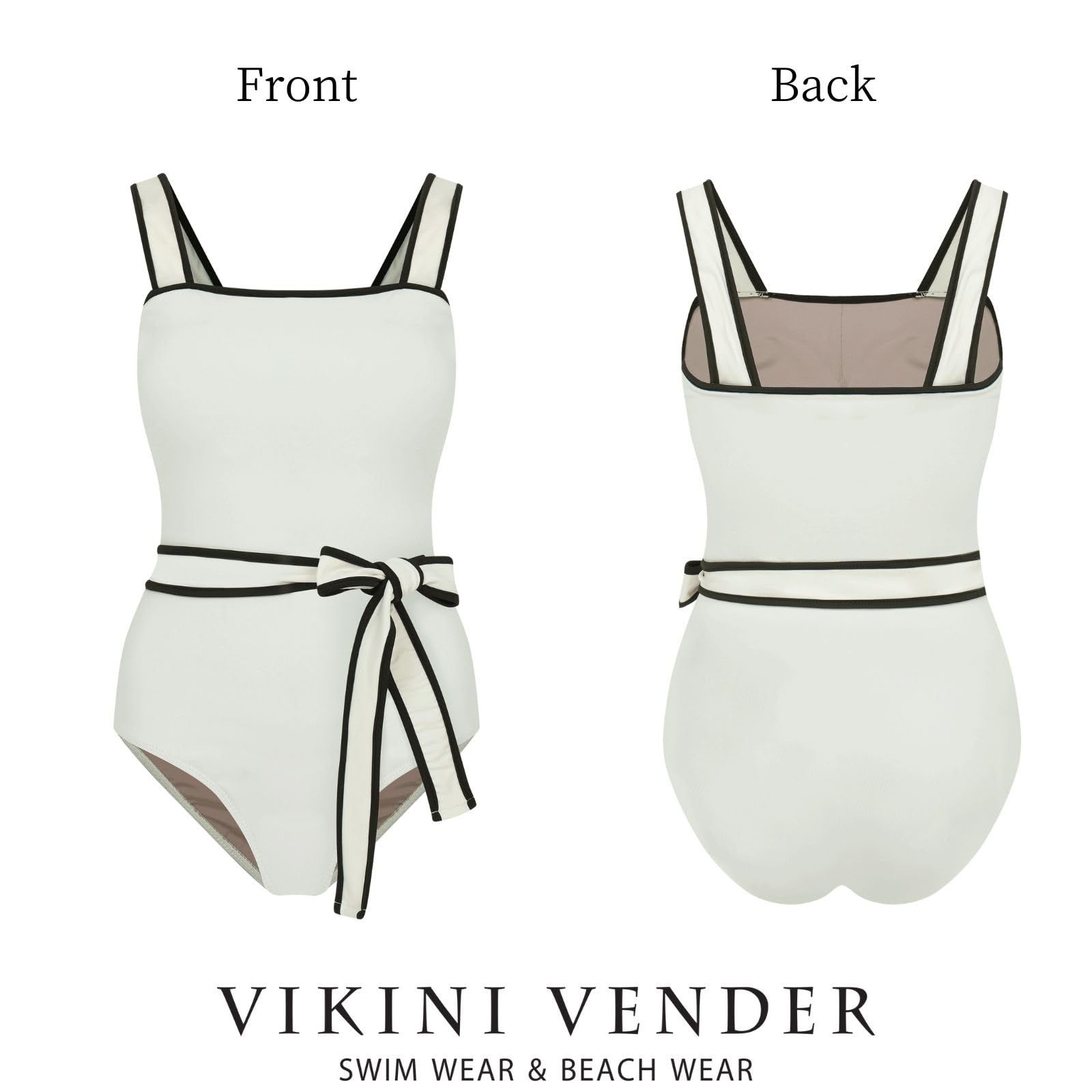 CECN] [VIKINI VENDER] ベルト付きパイピング 水着 韓国ブランド