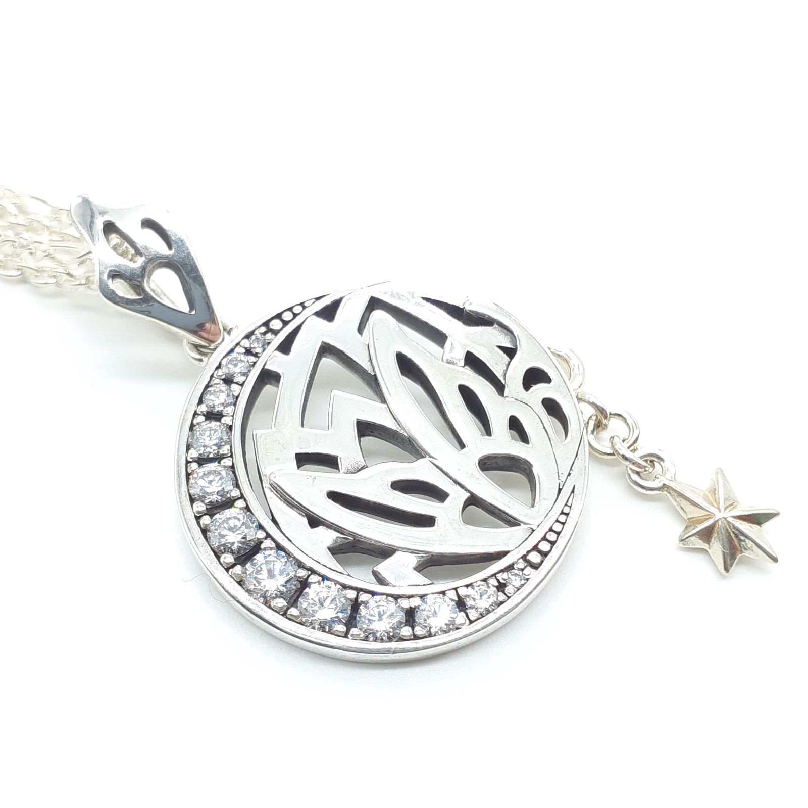 KONRON コンロン ネックレス 2連 SILVER ジルコニア サークル ルナ