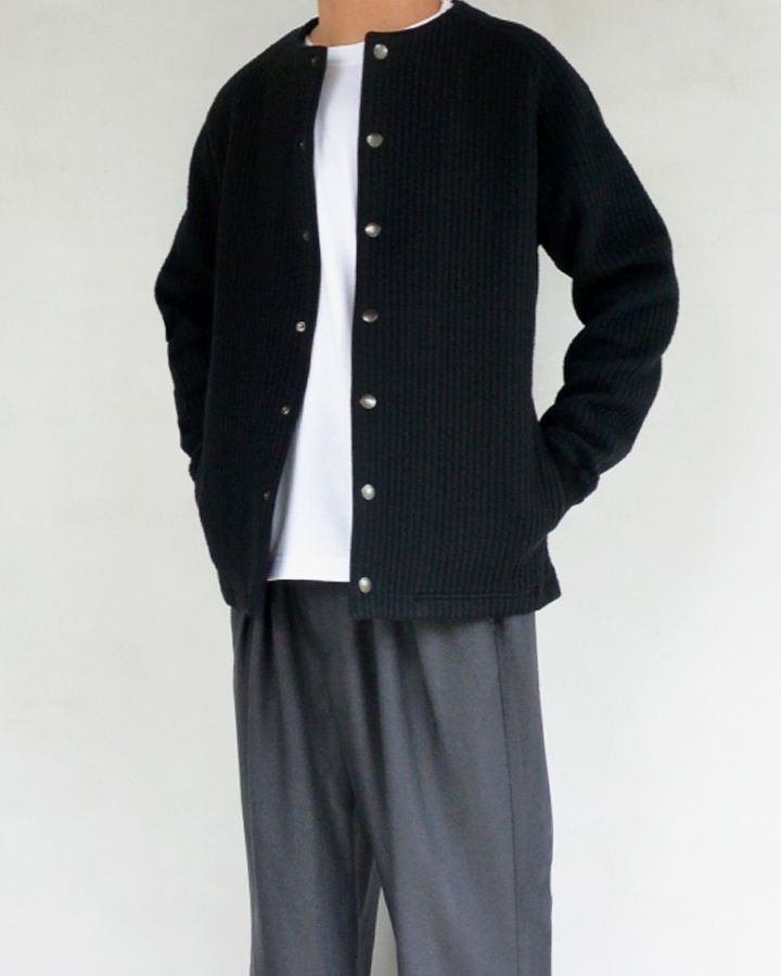 Audience 尾州コットンキルト ノー スナップジャケット Black