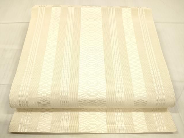 平和屋着物＊夏物 本場筑前博多織 八寸名古屋帯 紗献上 薄卵色