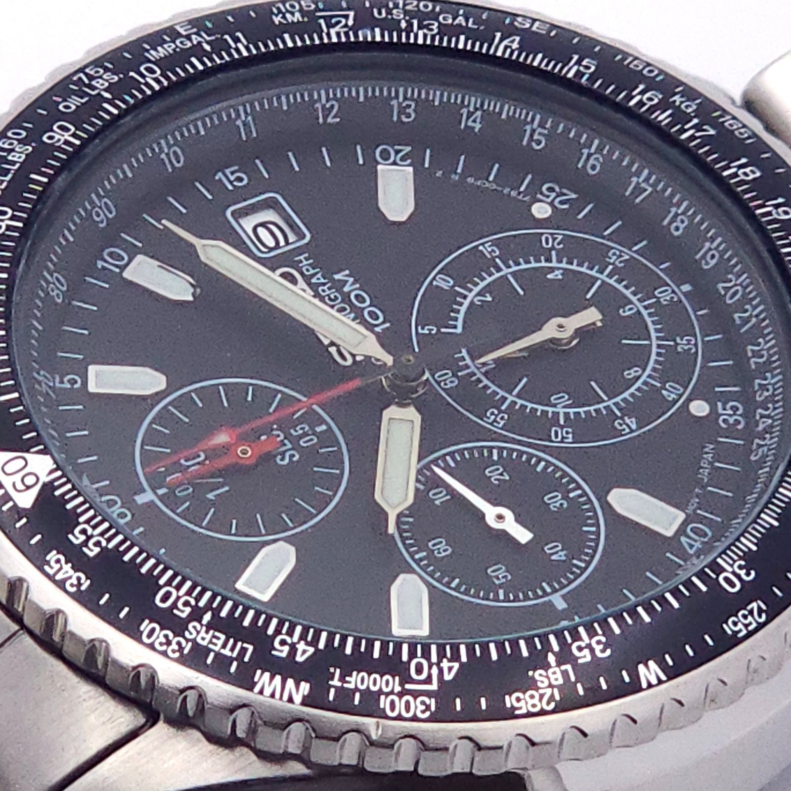SEIKO 7T92-0CF0 クロノグラフ　100m 美品 Seiko Chronograph 7T92-0CF0 Date 100 M Quartz Mens Watch