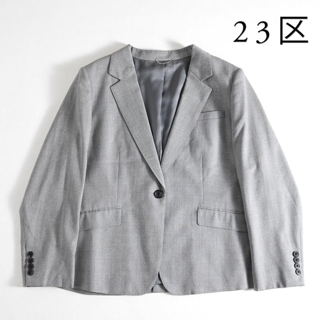 376t* 大きいサイズ 23区 ウール混 テーラードジャケット.