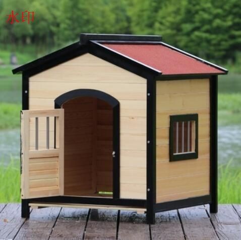 品質保証 屋外用 犬小屋 豪華別荘 組立式 松の木 木製 犬小屋 ペットハウス ドッグハウス 犬舎 三角屋根脚付き小型犬 中型犬用 ペット用品