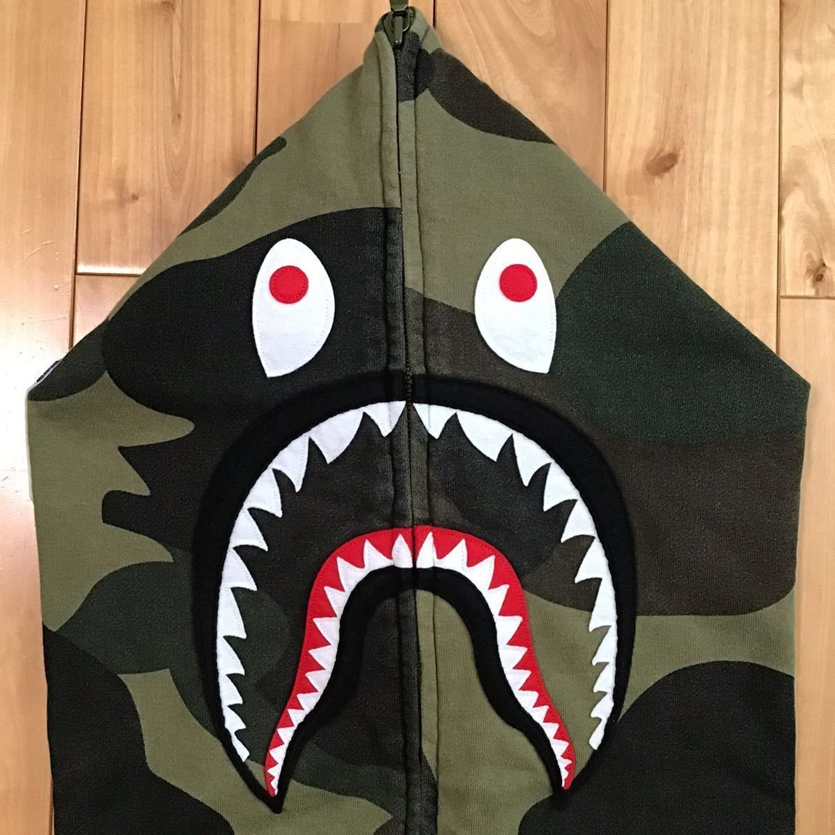 ☆XL☆ Giant shark full zip hoodie a bathing ape BAPE 1st camo