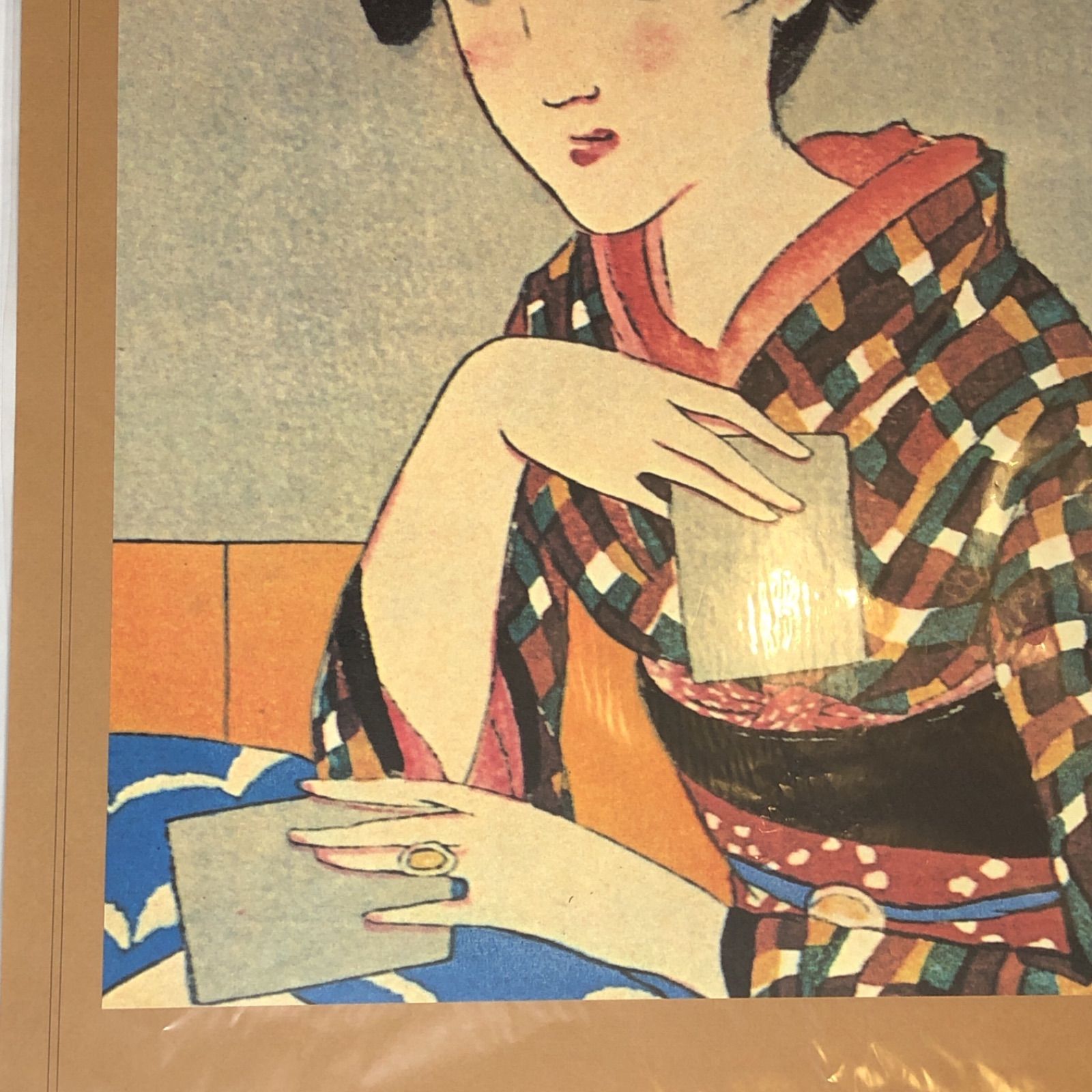 竹久夢二 作品 　トランプ　複製画　大正ロマン 夢二式　美人画  夢二美人