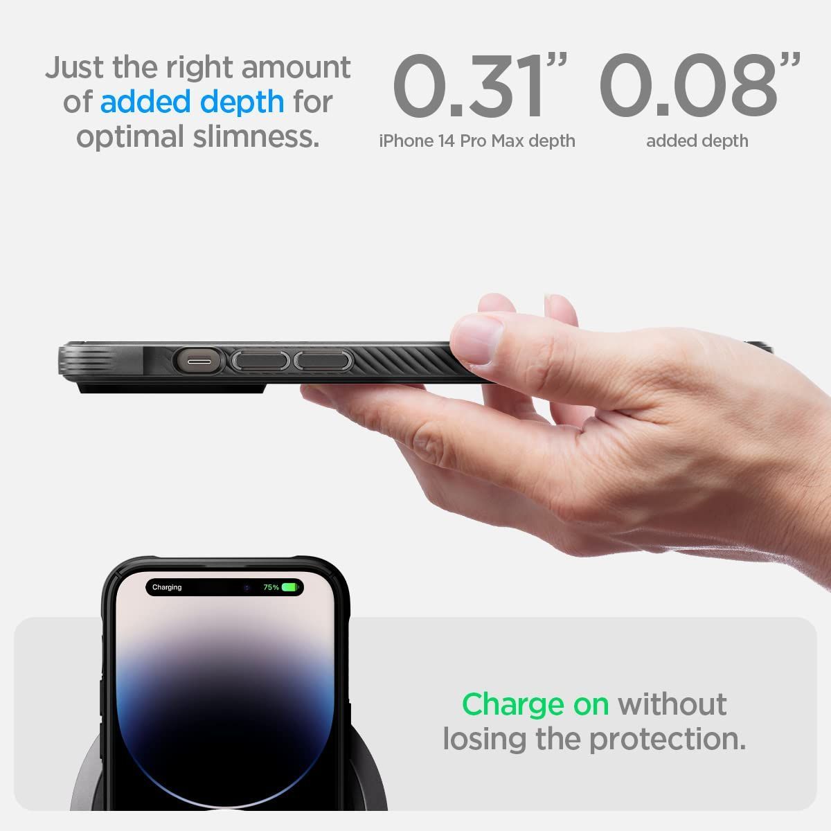 Spigen iPhone14ProMax ケース MagSafe対応 マグネット搭載 持ちやすい