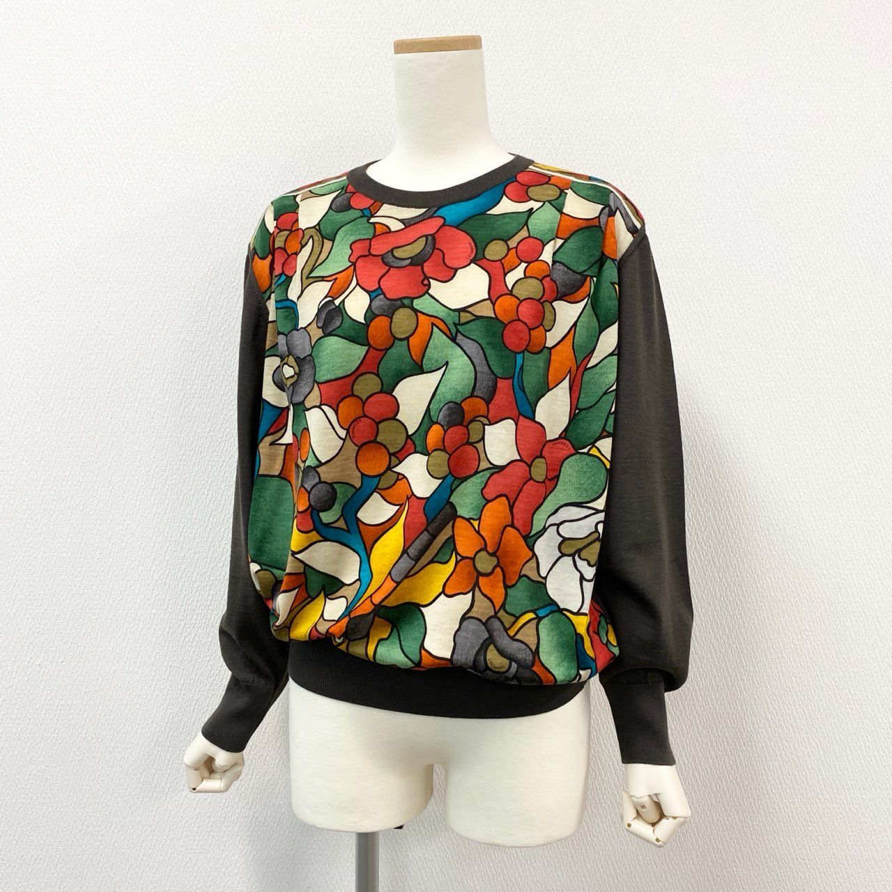 85i12 LEONARD レオナール ハイゲージ ニット セーター トップス 花柄  