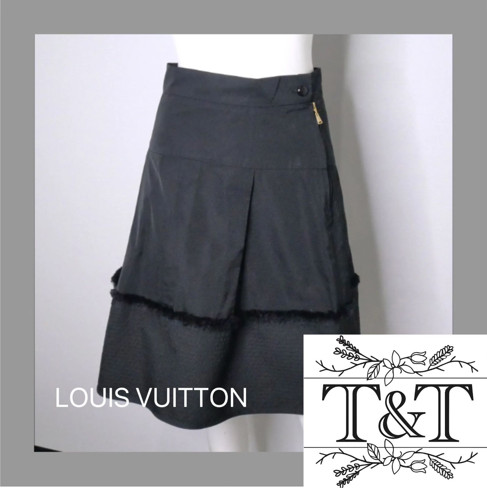 ◎ LOUIS VUITTON ルイ ヴィトン フランス製 ブラック ミニスカート