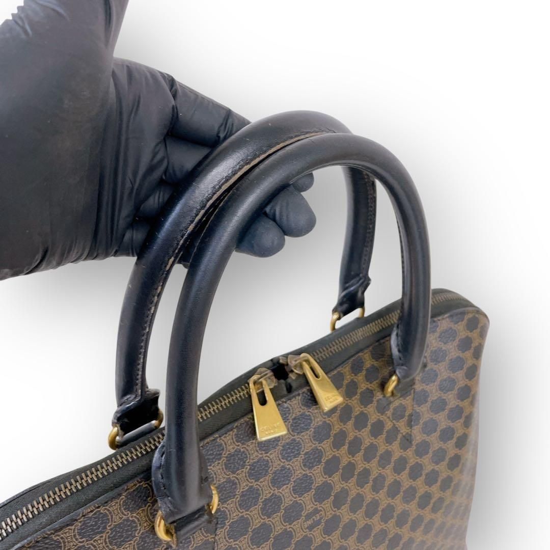 トートバッグ 黒マカダム柄