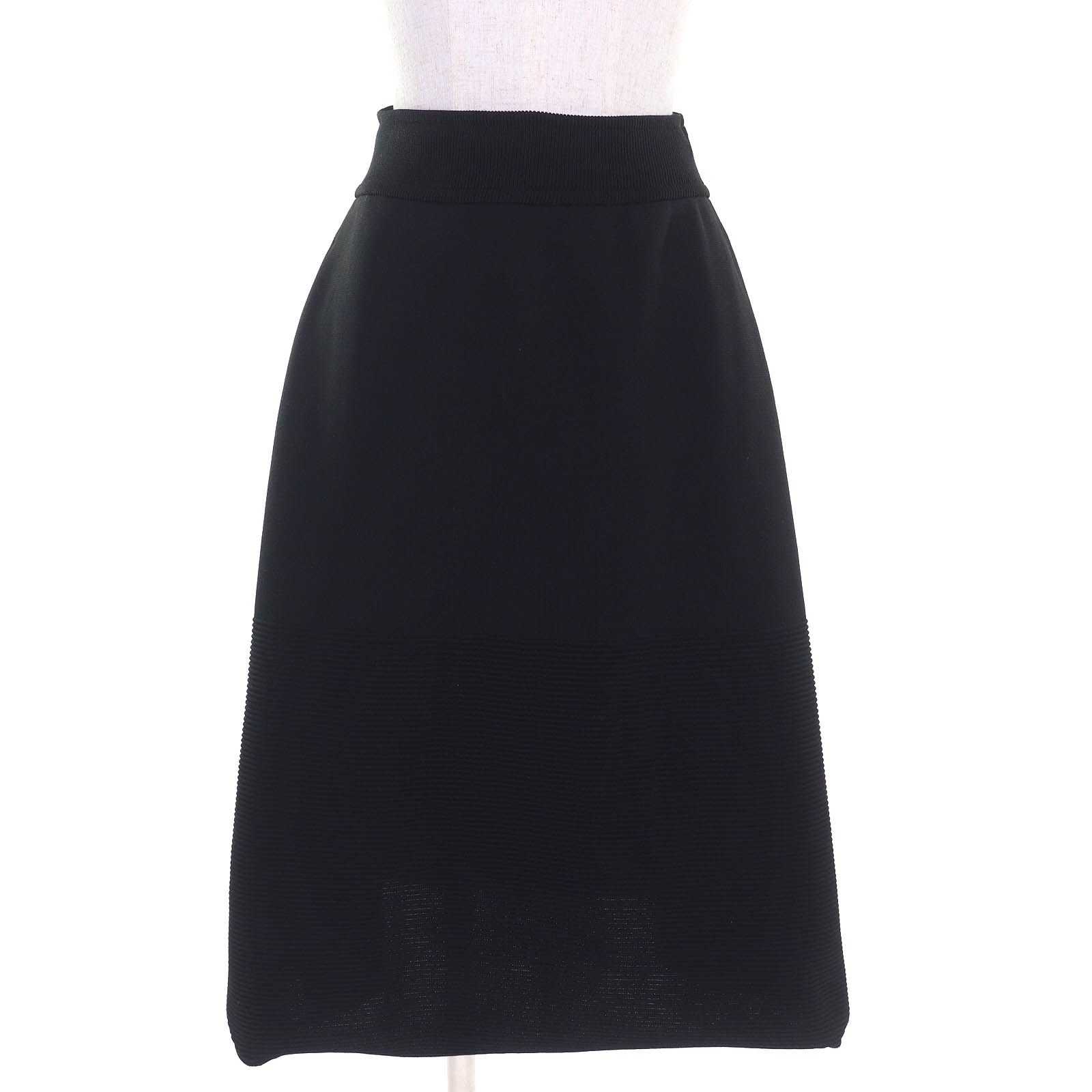 △CFCL シーエフシーエル CF004KG088 MILAN RIB SKIRT ストレッチ フ スカート 膝下丈 ブラック 1 日本製 正規品 レディース