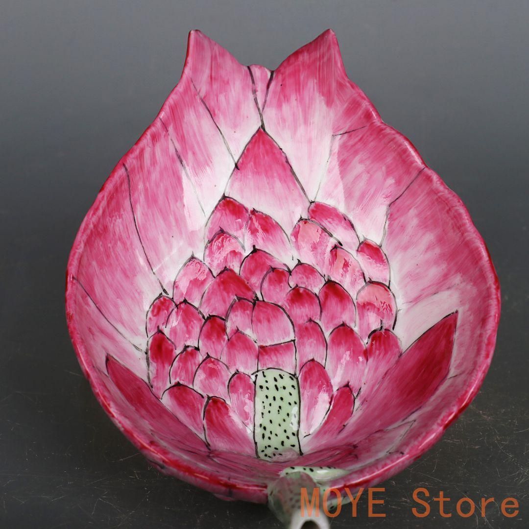 清光緒パステル蓮花柄秋操杯 景徳鎮 陶磁器 装飾品 現代工芸品