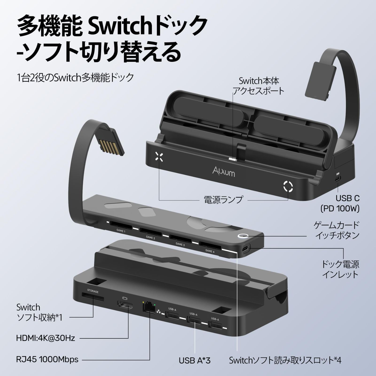 Alxum 2023 Switch Switch HDMI TV PD3.0 3 USB Switch Switch OL
