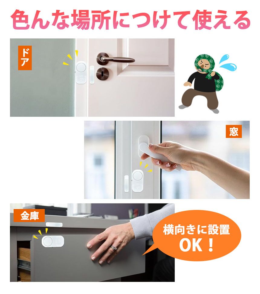 早い者勝ち！！未使用品　防犯ドアアラーム32個セット 防犯アラーム 窓 ドア 防犯ブザー 8個セット 大音量 90dB 防犯