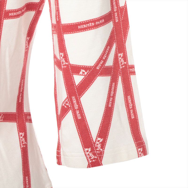  HERMES エルメス 長袖Ｔシャツ L リボンタイ マルジェラ期 レーヨン アンサンブル トップス