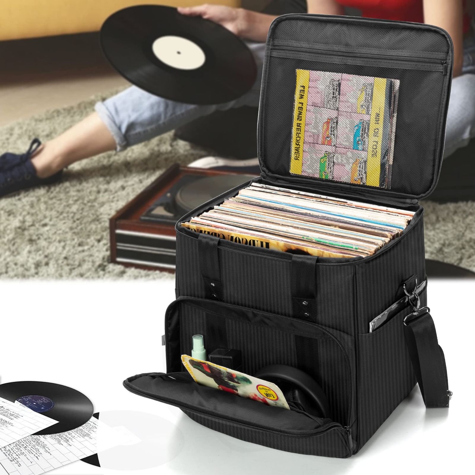 迅速発送】Trunab レコードケース lp用 レコードバッグ 収納 迅速発送】Trunab レコードケース lp用 レコードバッグ 収納