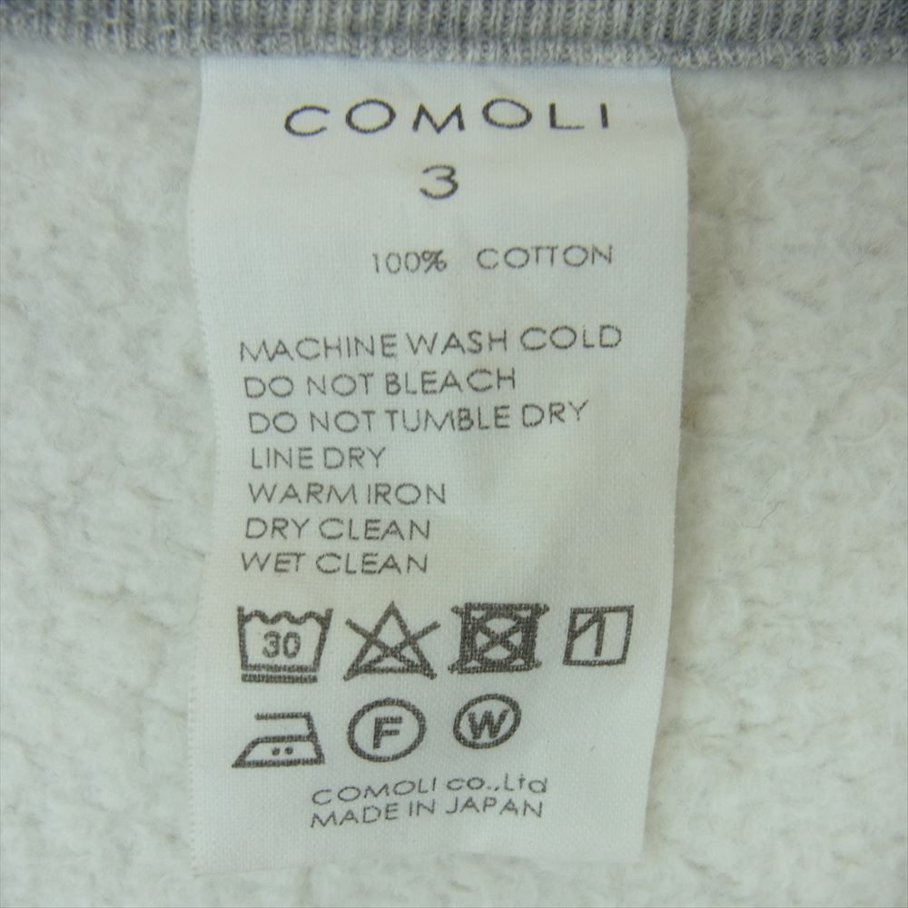 COMOLI コモリ 21AW U03-05003 コットン 吊裏毛 クルーネック  