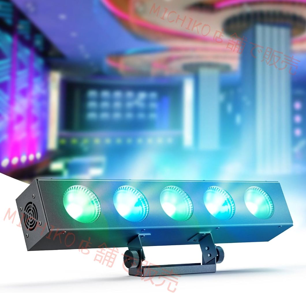 60W ステージライト 舞台照明 5 LED 4 in 1 RGBWウォッシュライト COB ステージライト パーティーライト DMX512 - 音声制御モード DJ ライトストリップ ディスコ ハロウィン DJ に最適 92*5.5*7.5cm