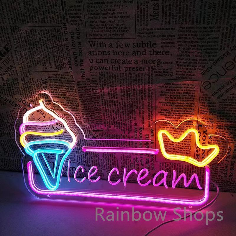 新品未使用】ネオンサイン☆壁掛け☆ネオンイト ice cream