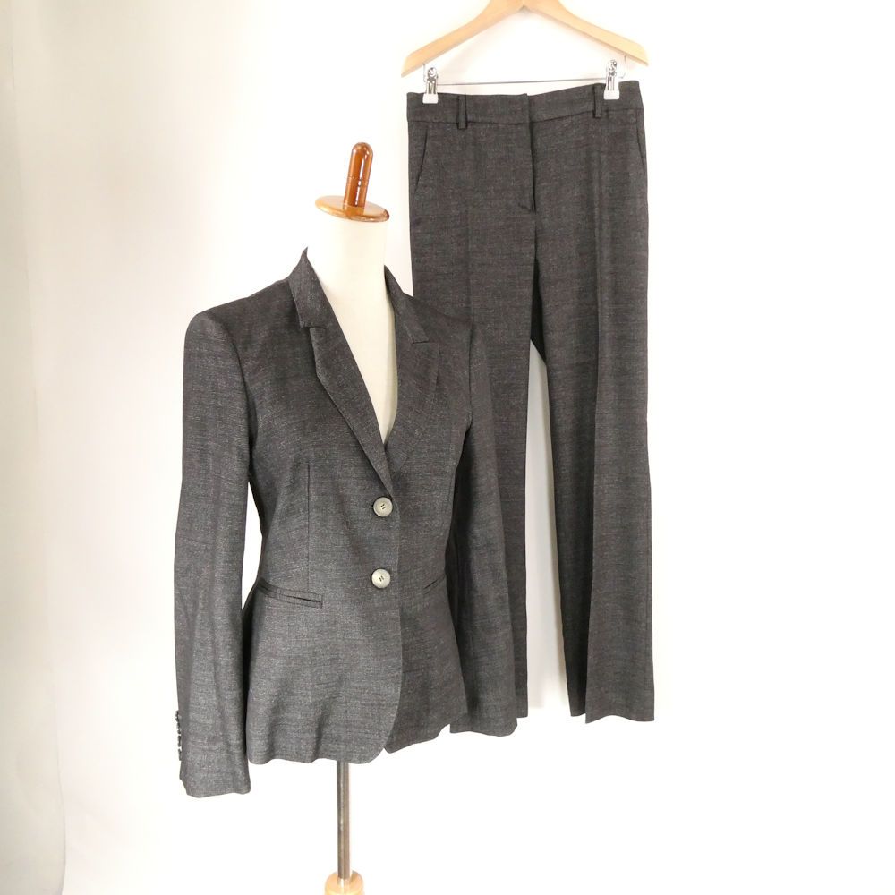 MAXMARA マックスマーラ パンツスーツ 36 XS～Sサイズ相当 ウール他 ジャケット セットアップ ダークグレー系 レディース AO3131A7