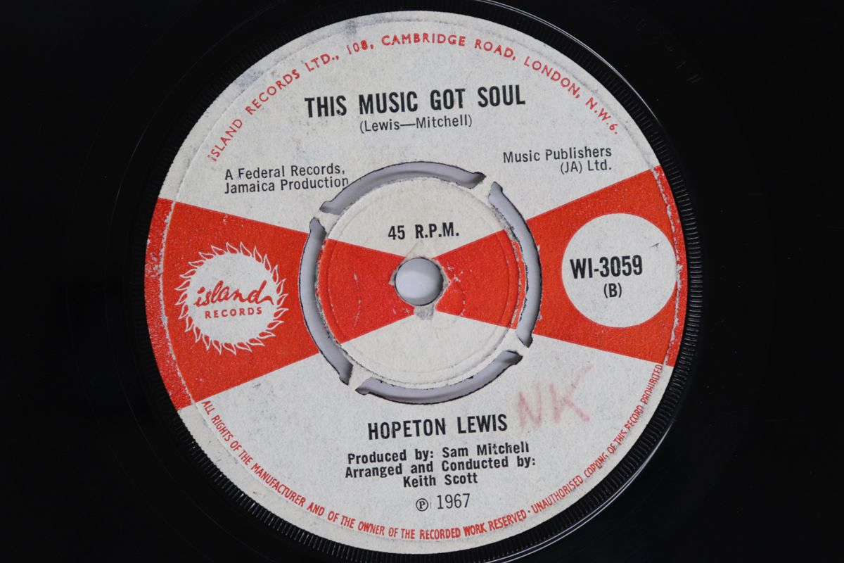 英7” Hopeton Lewis This Music Got Soul / Let The Little Girl Dance WI3059  RECORDS /00080 英7” Hopeton Lewis This Music Got Soul / Let The Little Girl Dance