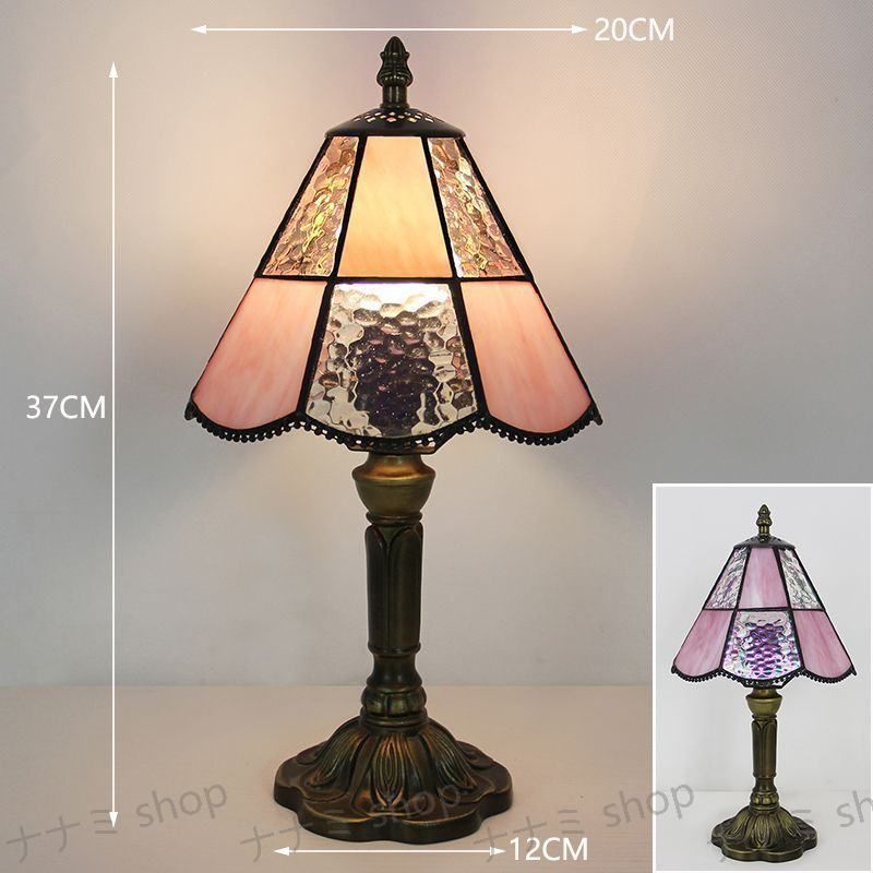LEDテーブルランプ ステンドグラス TIFFANY 照明クラシック ヨーロッパ 手作り テーブルライト 幅20CM DJ29