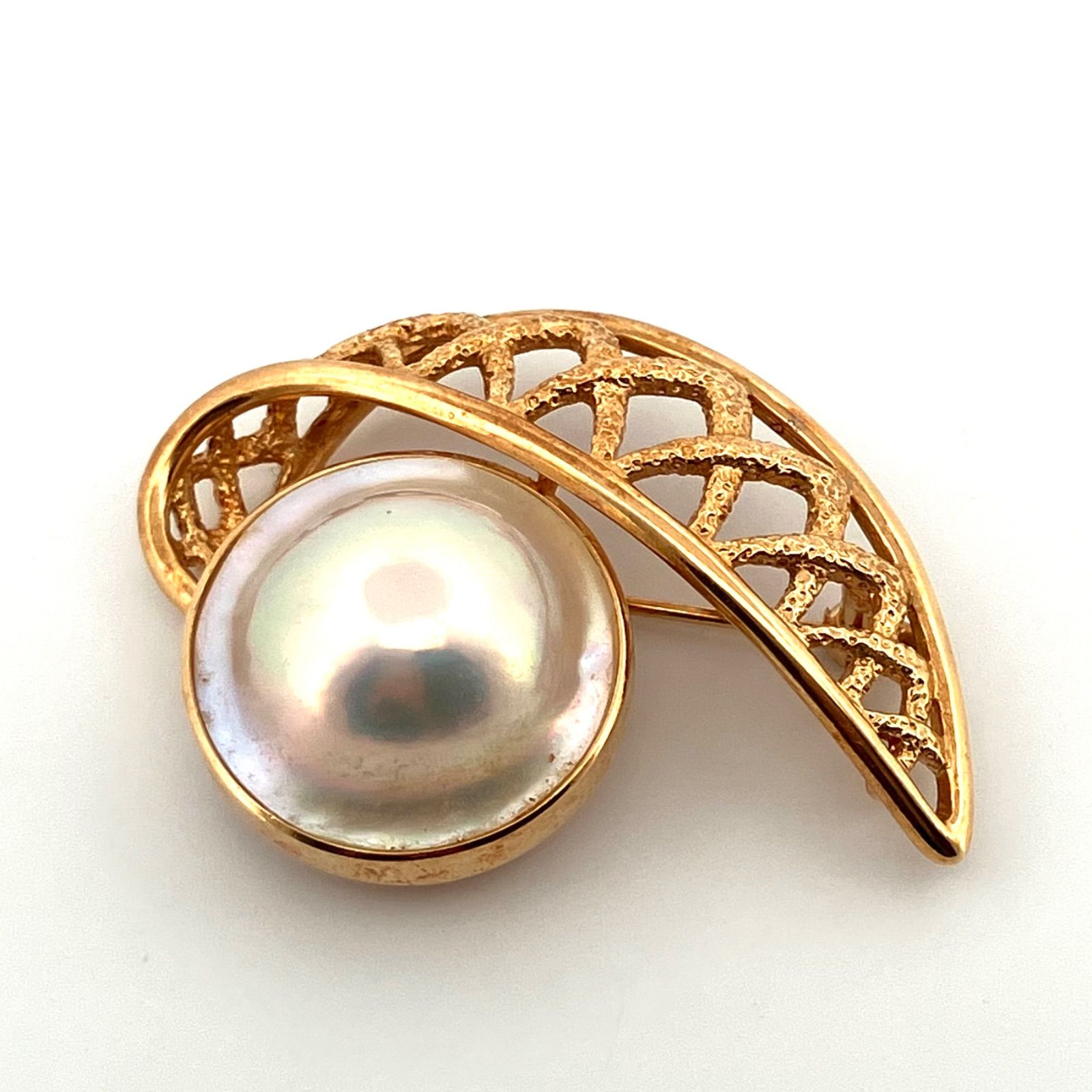美品✨田崎真珠　TASAKI タサキ マベパール　ブローチ　コサージュ 鑑定済み】正規品 TASAKI タサキ 田崎 ブローチ マベパール