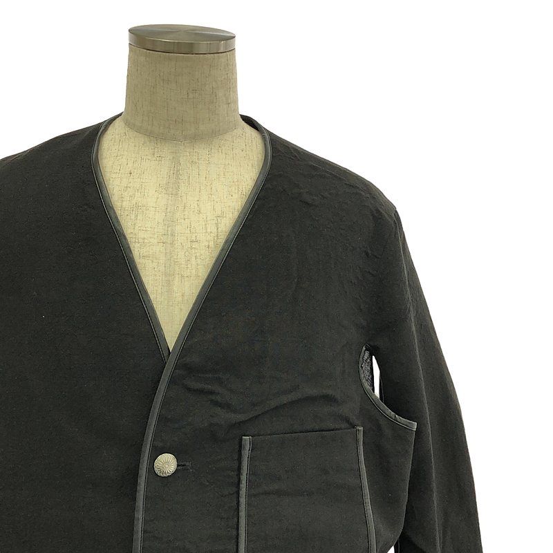 【美品】  Nomàt / ノマット | コンチョボタン ノーカラー オーバージャケット | 2 | ブラック | メンズ 美品】 Nomàt / ノマット | コンチョボタン ノーカラー オーバー
