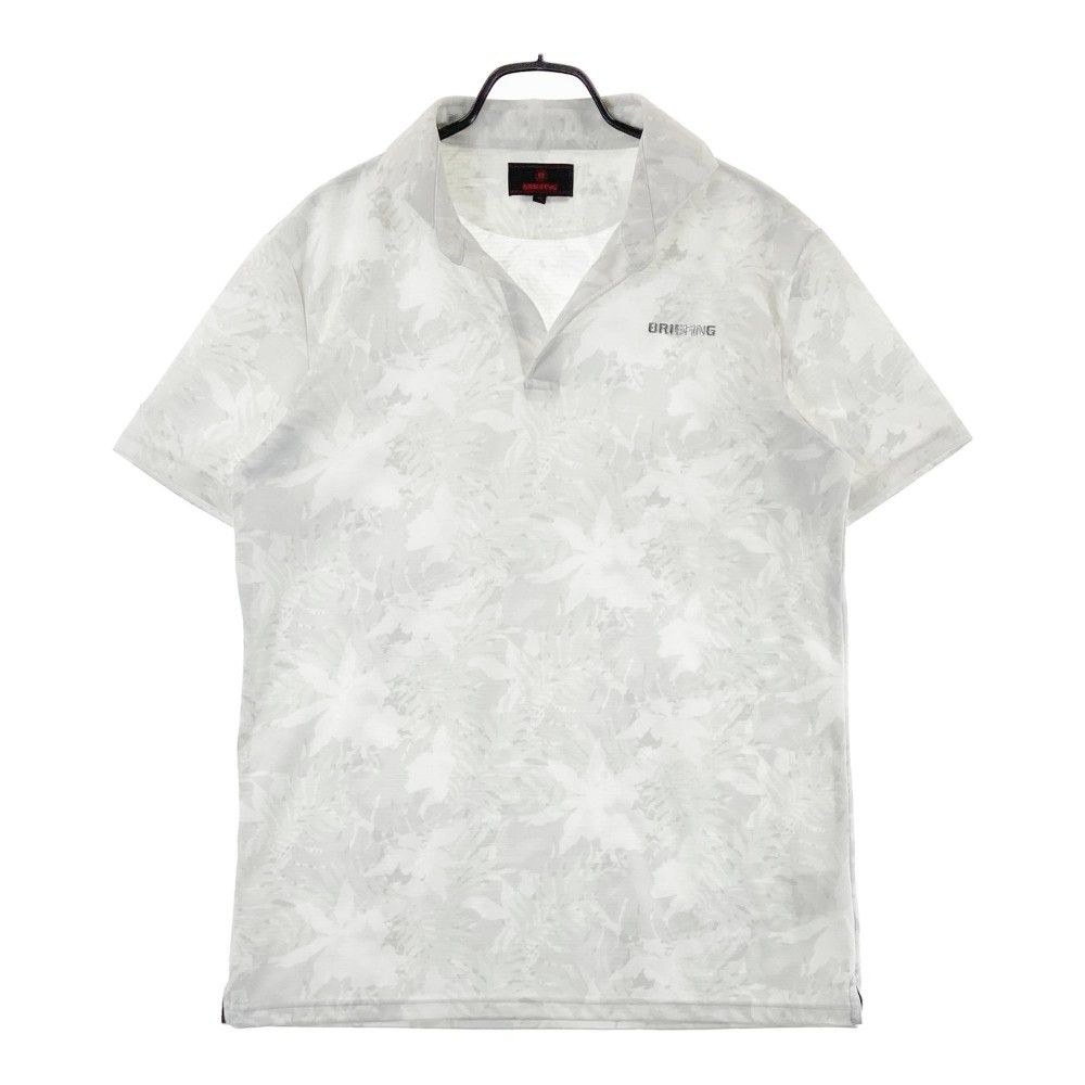 サイズ：XL BRIEFING GOLF ブリーフィング 半袖ポロシャツ スキッパー 総柄 ホワイト系 [240101413035] ゴルフウェア メンズ ストスト