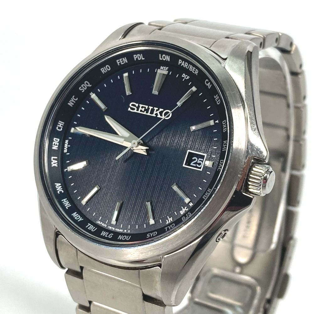 SEIKO セイコー 腕時計 デイト 7B75-0AA0 チタン