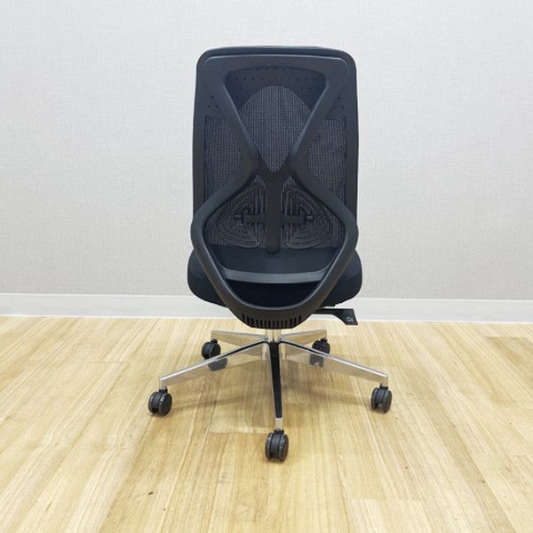YS-1チェア メッシュ ランバーサポート付 オフィスチェア 肘無 ブラック