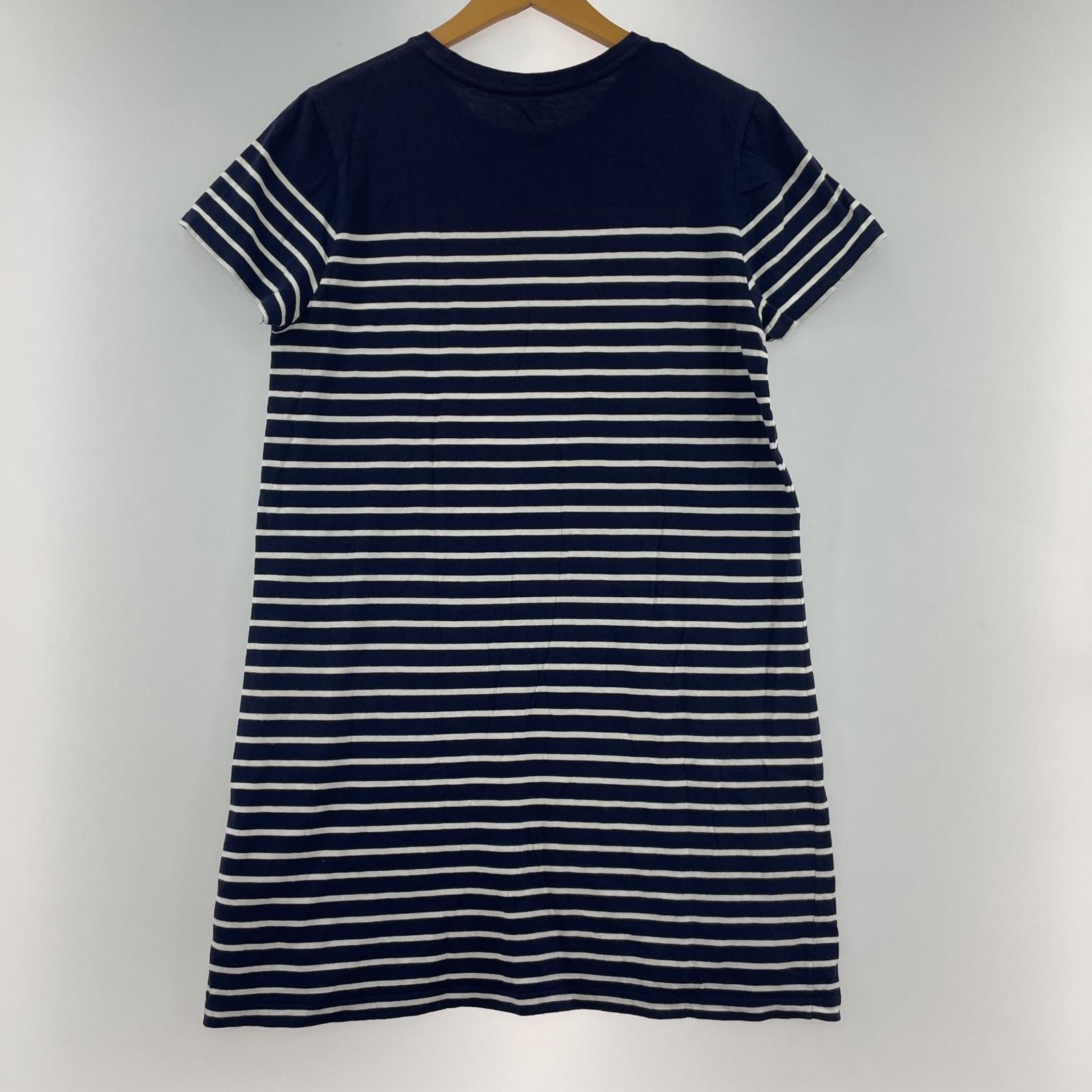 美品 ポロラルフローレン ボーダー 半袖 ワンピース 160cm 紺×白 POLO RALPH LAUREN ポロラルフローレン 半袖 ワンピース