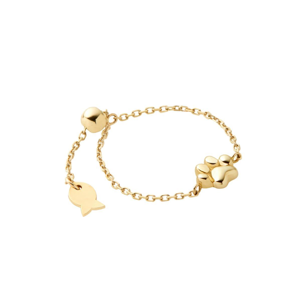 数量 ねこ 肉球 チェーンリング ヴァンドーム青山 K10イエローゴールド Me-Cats寄付対象商品 GJVR0315 ヴイエー YG STEELWINDOWSANDDOORS_COM