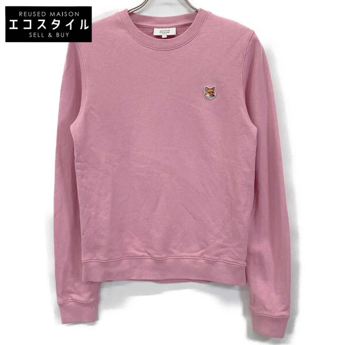 MAISON KITSUNE メゾンキツネ LW00302KM0001 ﾋﾟﾝｸ ﾌｫｯｸｽﾍｯﾄﾞ ﾊﾟｯﾁ ｽｳｪｯﾄ S