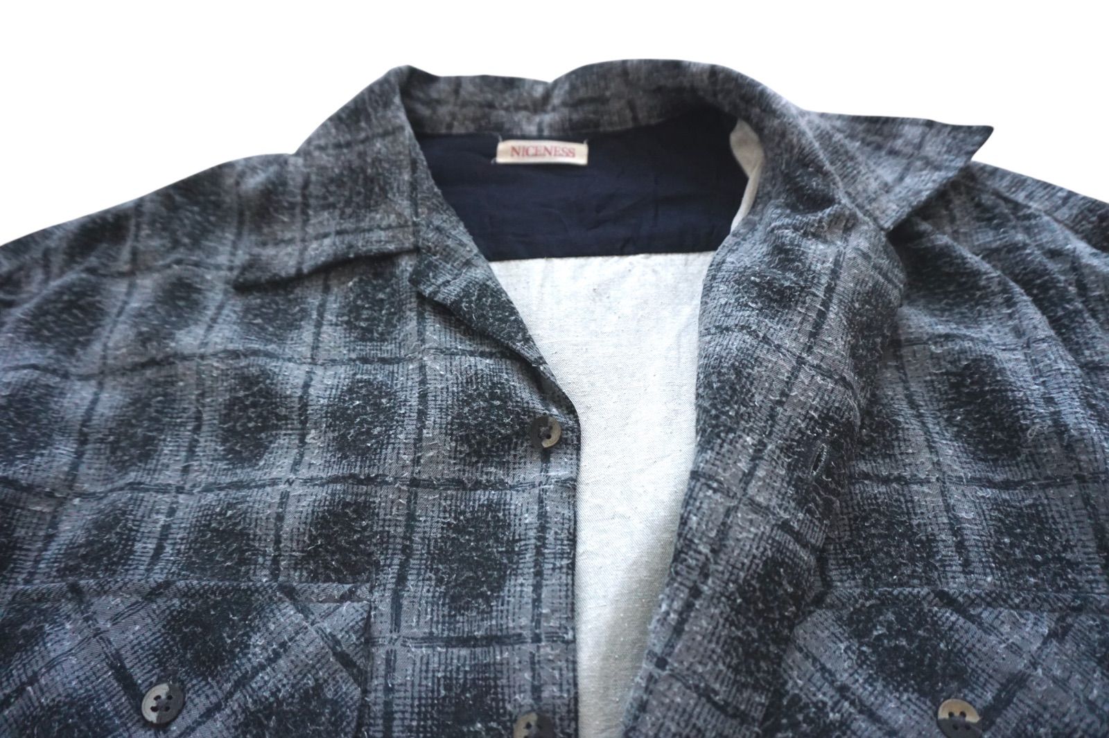 NICENESS ナイスネス KURT カート シルク100%オンブレチェック柄