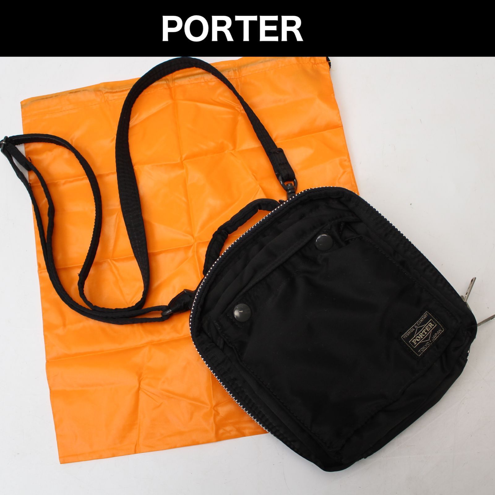 A484】PORTER タンカー CD収納ポーチ ショルダーバッグ ブラック