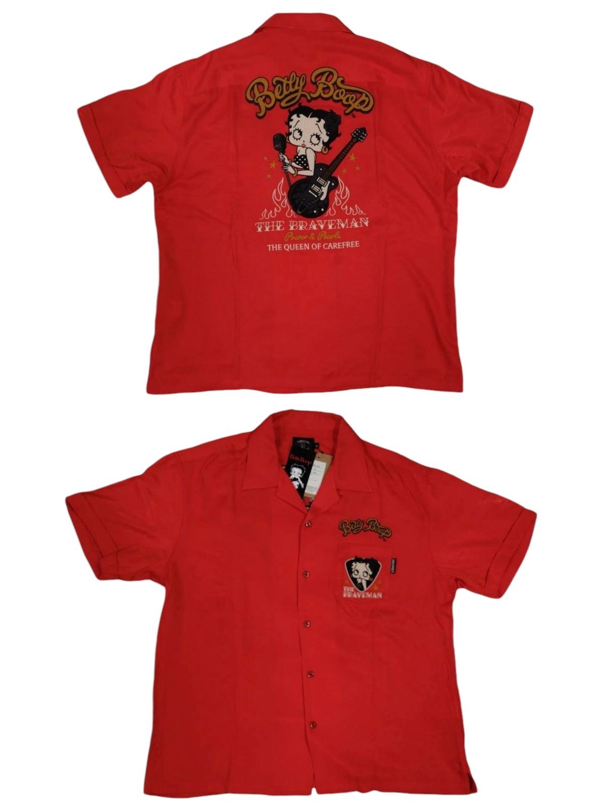 ⭐️BRAVE-MAN ギター&ベティ半袖開襟シャツ⭐️ブレイブマン 開襟  