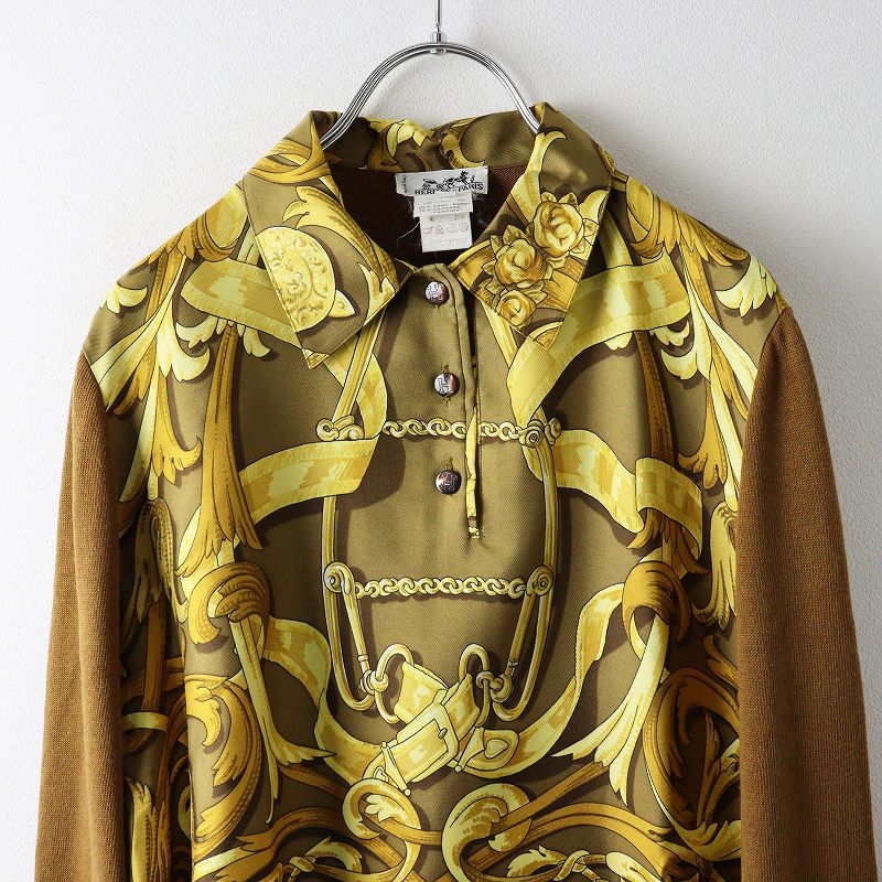 エルメスポロシャツ シルク 希少 アーカイブ オールド エルメス 半袖