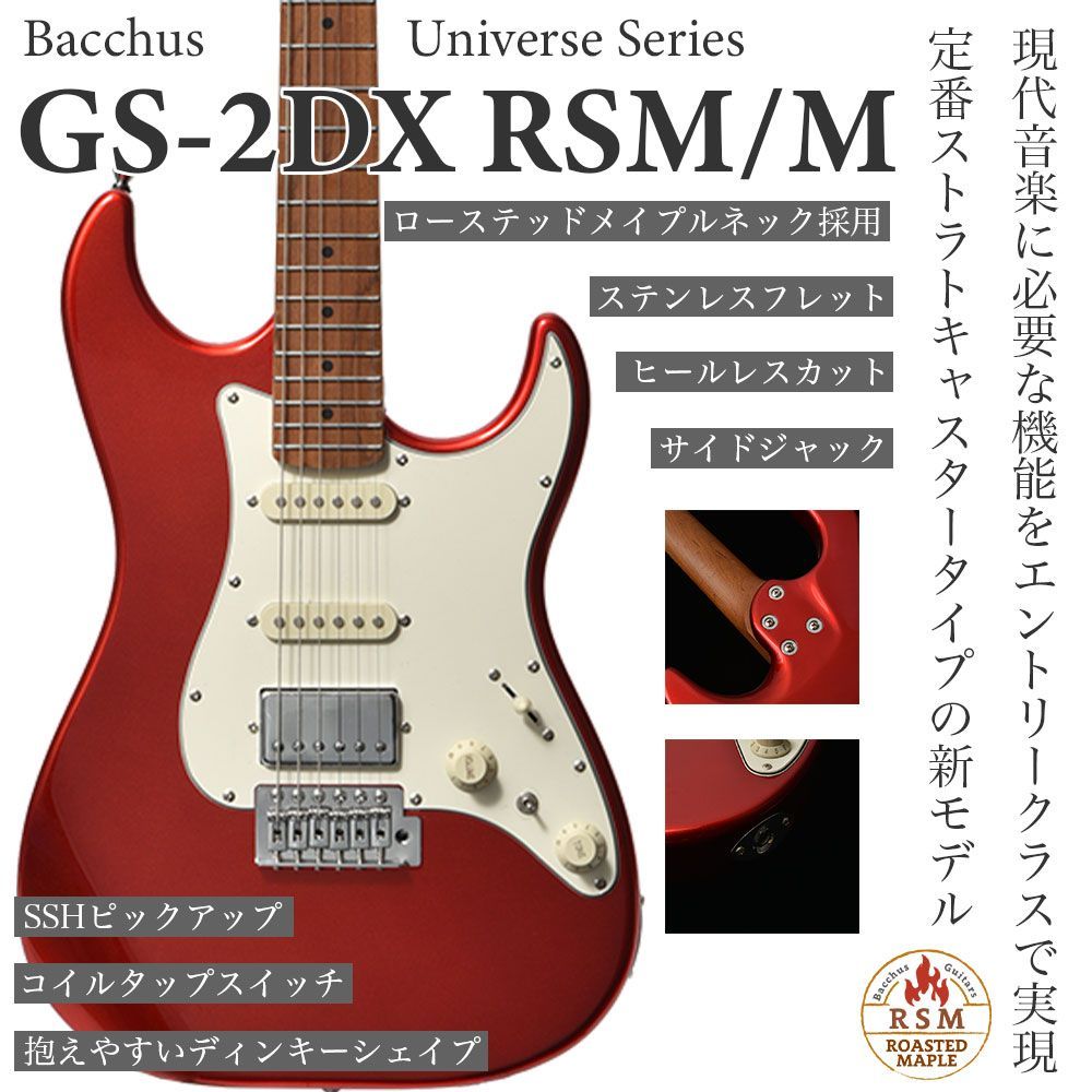 Bacchus GS-2DX RSM/M IPM ギター初心者セット Bacchus GS-2DX RSM/M エレキギター初心者14点セット