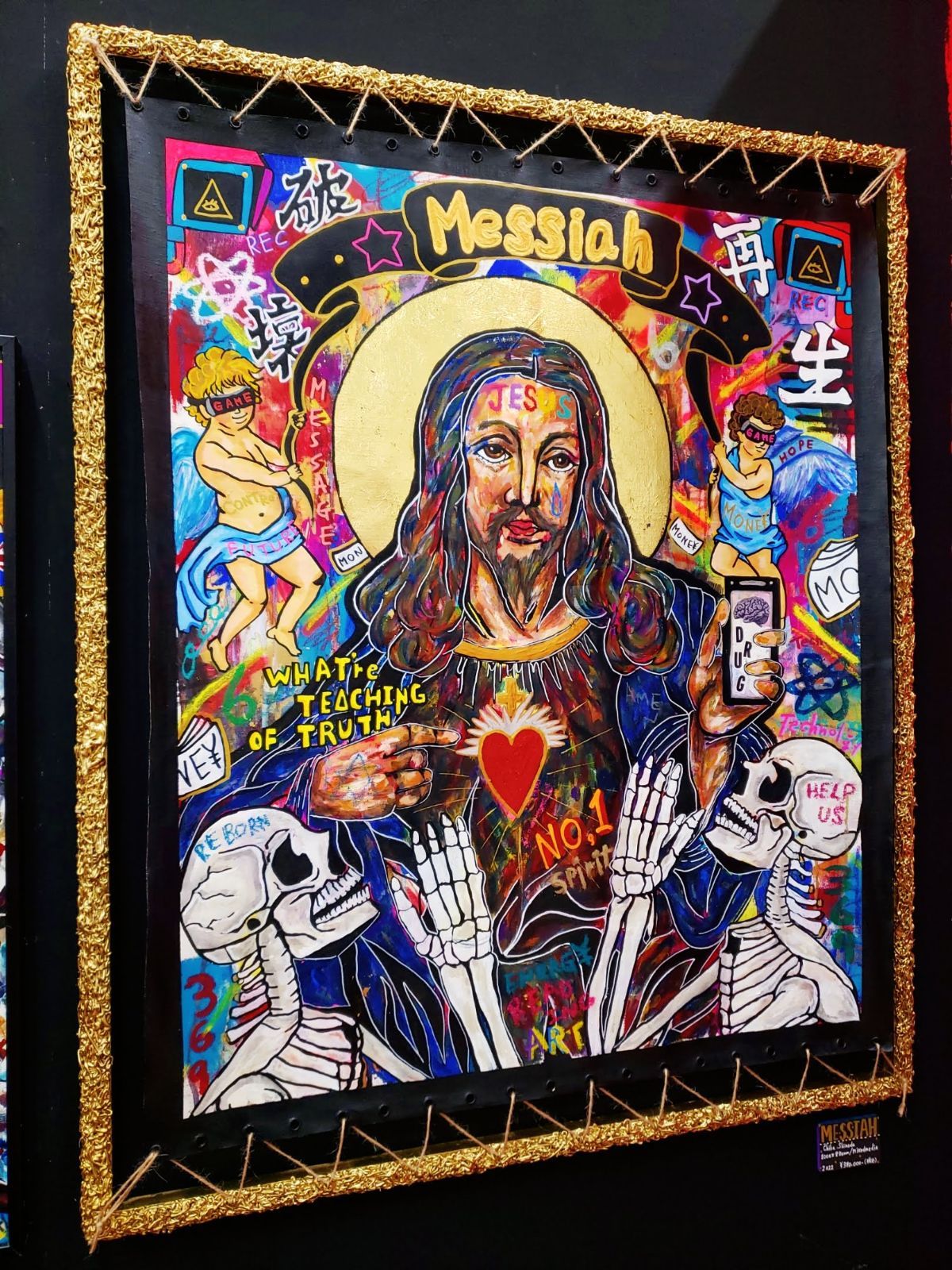 約F40号/お値下げOK】MESSIAH キリスト 現代アート 絵画 タペストリー