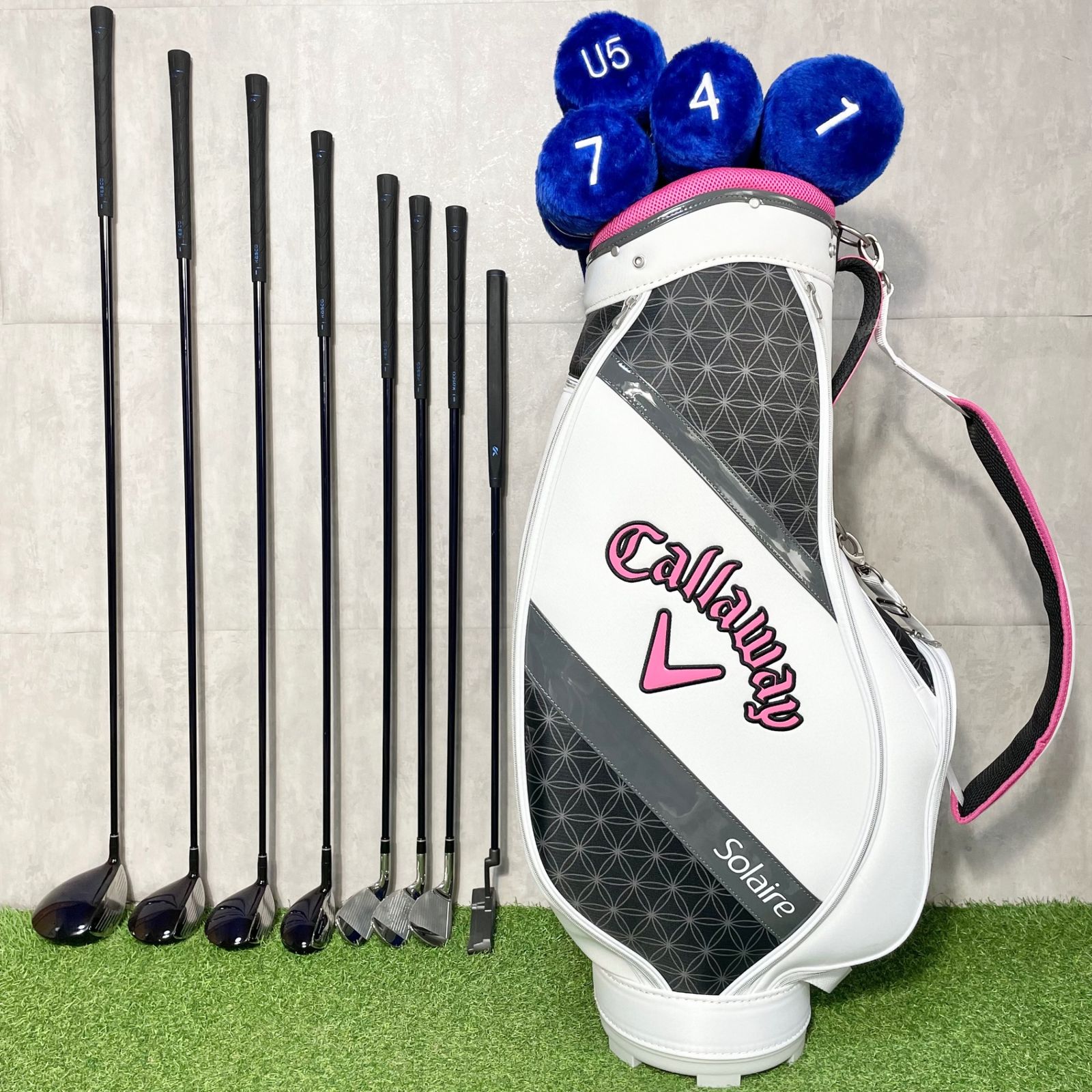 Callaway - 【バッグ新品！美品！】Callaway solaire kasco レディース  L 初心者 ゴルフクラブセット 8本 右 キャロウェイ キャスコ 大人気モデル 送料無料 バッグ新品！美品！】Callaway solaire kasco レディース L