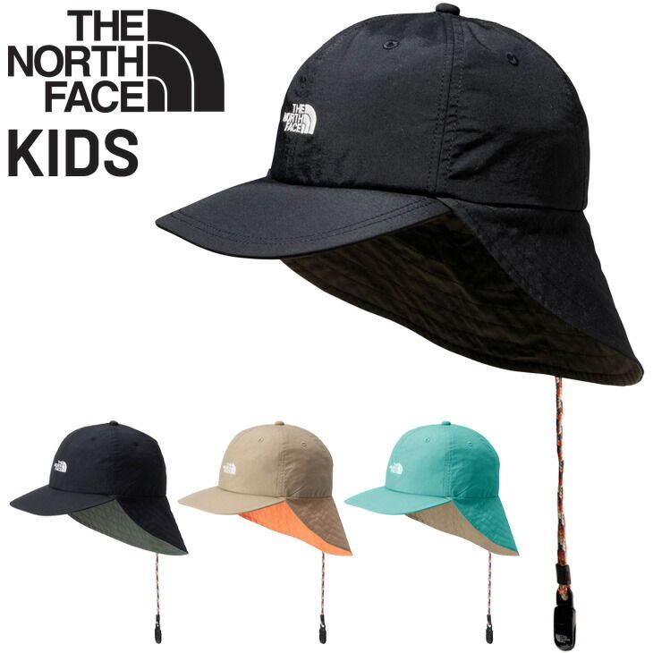 ノースフェイス キッズ 帽子 日よけたれ付き THE NORTH FACE ポホノサンシールドキャップ 子ども用 日焼け対策 紫外線対策 UVカット ナイロン ぼうし アウトドア カジュアル キャンプ 林間学校 