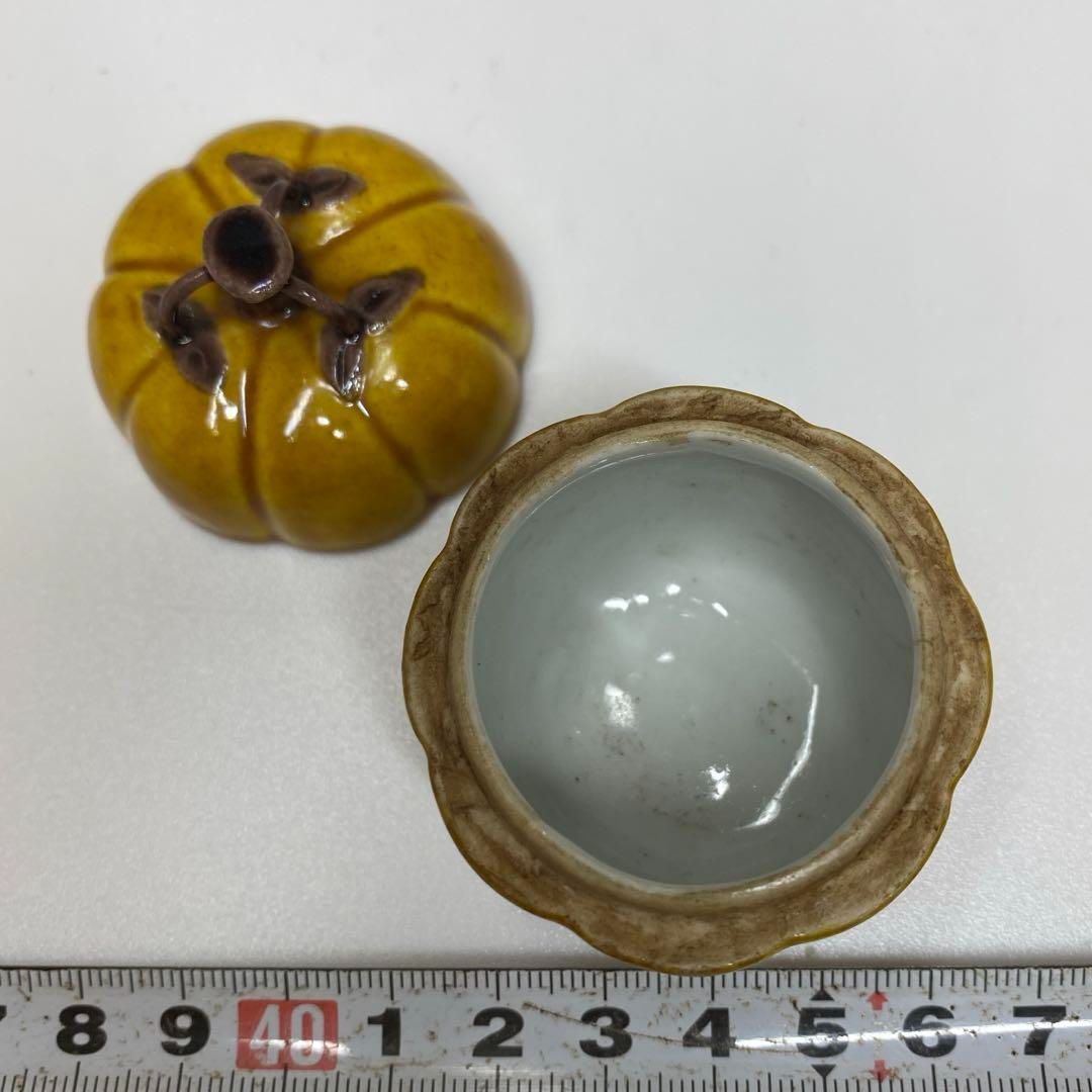 中国清朝時代　黄南京香合　時代木箱付　トヒト　東さ6-1028☆2F 中国清朝時代 黄南京香合 時代木箱付 トヒト 東さ6-1028☆2F