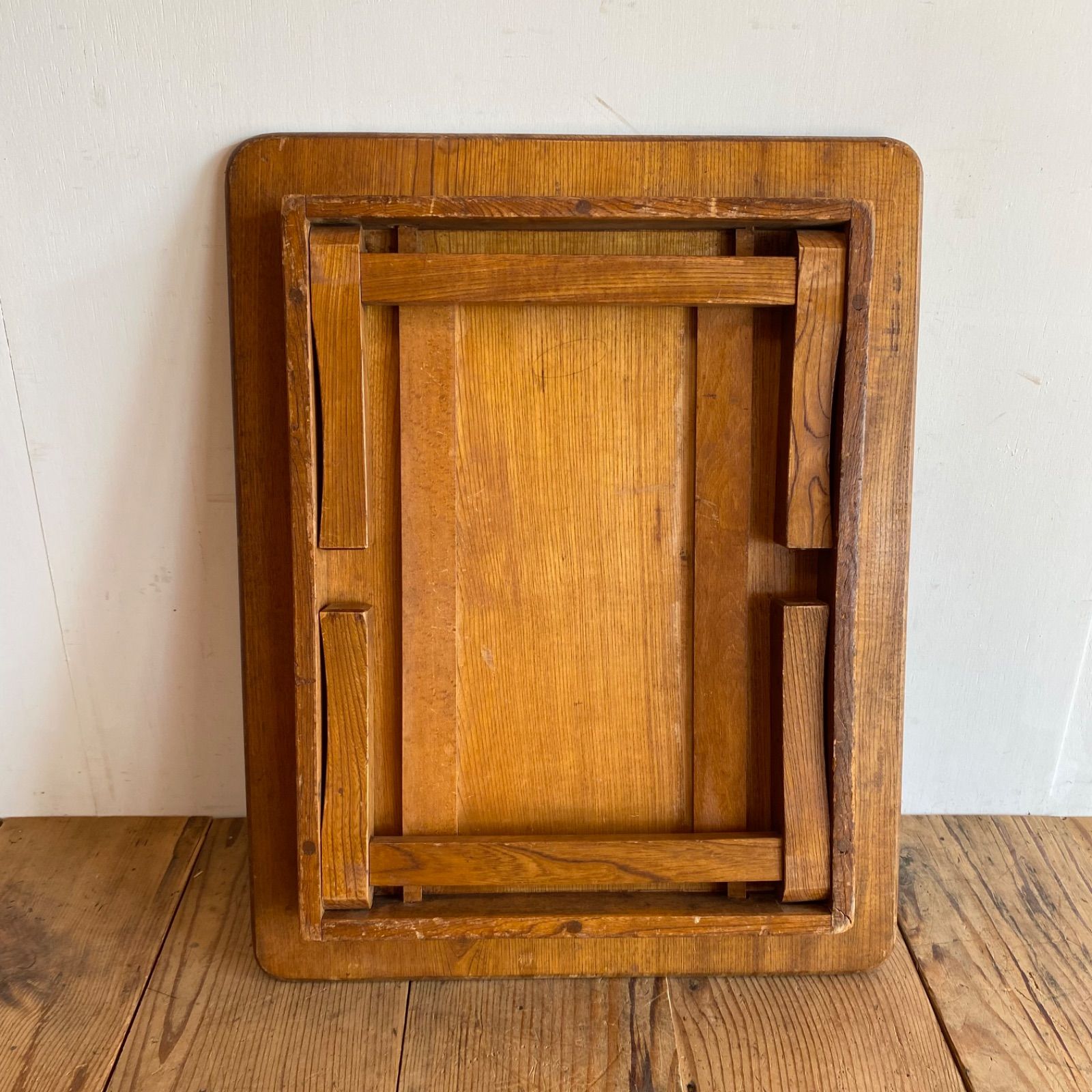 アンティーク 折り畳み ちゃぶ台 ローテーブル 展示台 無垢材 レトロ