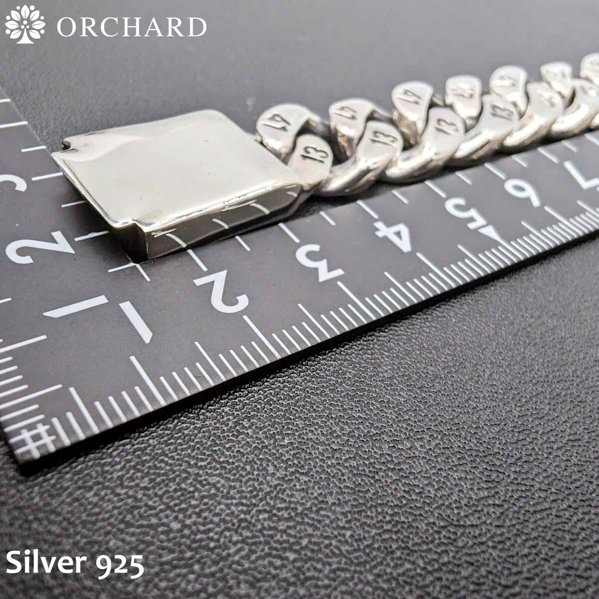 シルバー925 喜平ブレスレット 22cm ナンバー刻印 メンズ レディース