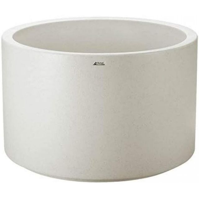 リッチェル タウンプランターWS 丸90型 プレーン サンドグレー 底面給水機能付き 大型プランター