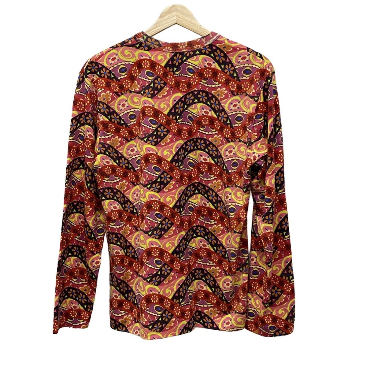 COMMEdesGARCONS HOMME PLUS コムデギャルソンオムプリュス 長袖Tシャツ メンズ レッド×マルチ