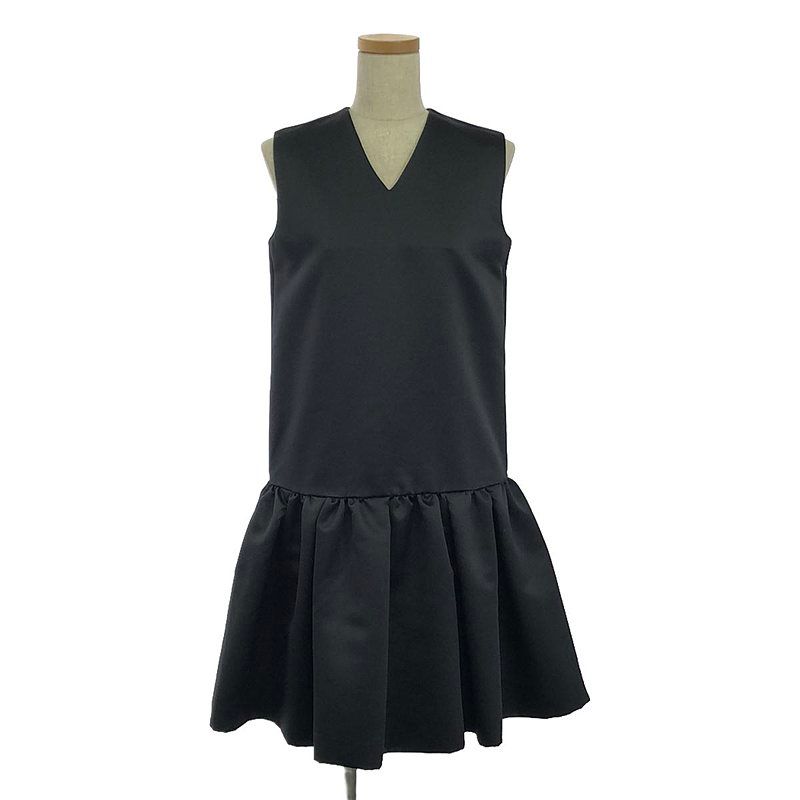 yoko chan ヨーコチャン ワンピース ノースリーブ Vネック ブラック YOKO CHAN（ヨーコチャン）Vネックノースリーブワンピースドレス