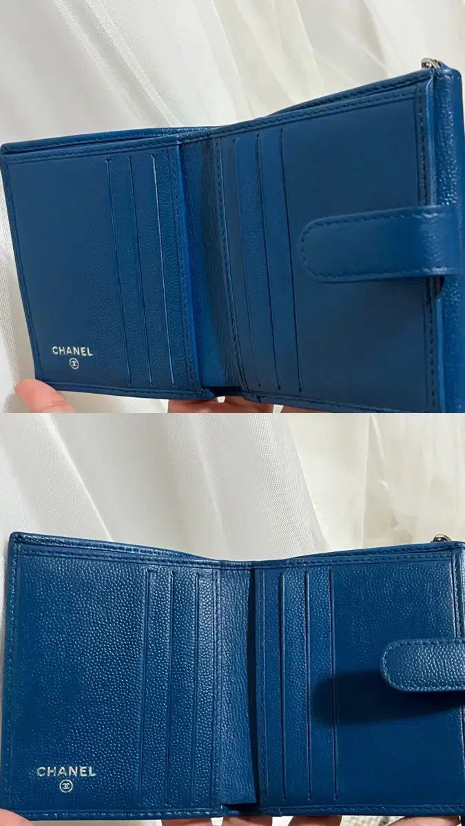 正規品 Chanel(シャネル) クラシック 二つ折り財布 ブルー